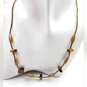 Tigers eye chip sterling necklace N2304